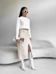 Кожаная юбка Elegant Молочный